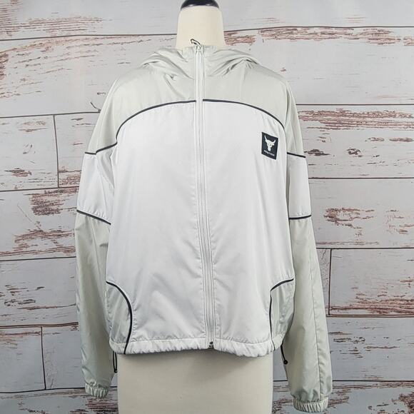 UA Project Rock Women's Brahma Jacket White Size Medium - Picture 1 of 9